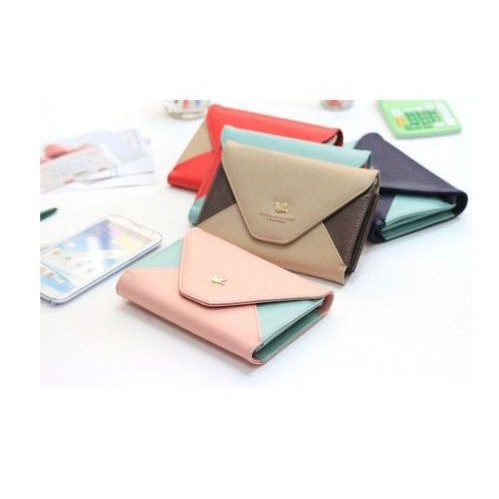 Envelope Smart Pouch / Dompet Uang Koin Kertas Trendy Wanita Bahan Tebal