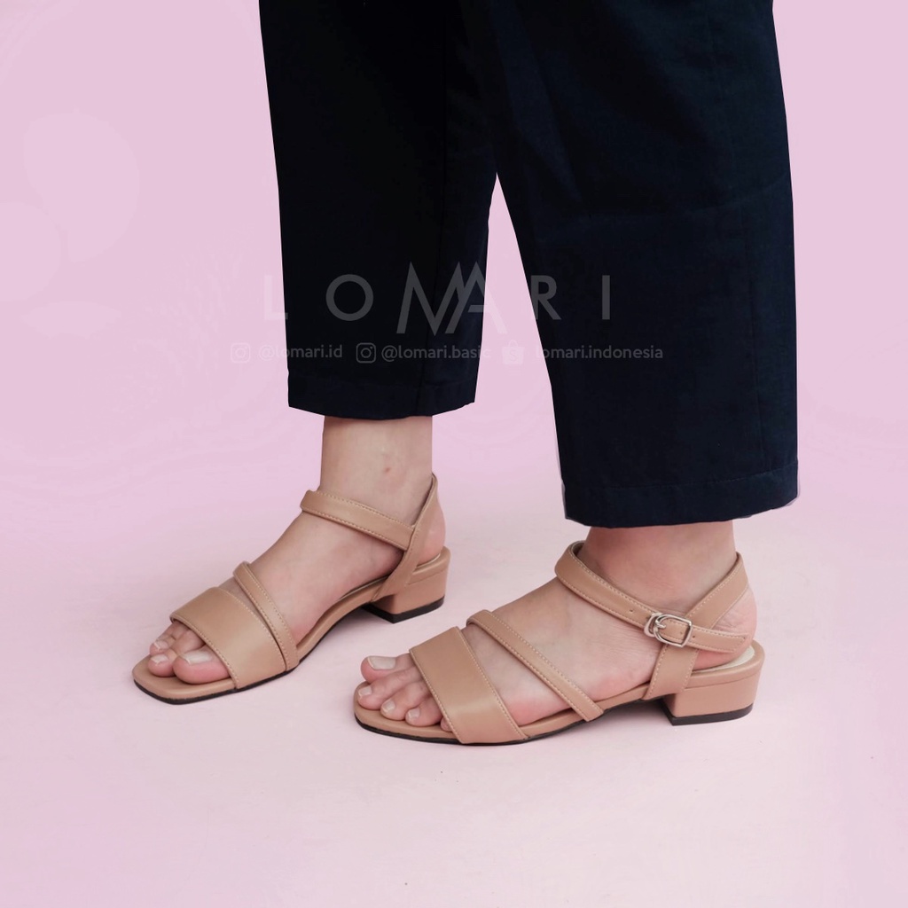 GLYNN SERIES LOMARI 3CM - Sandal Heels Wanita-Bisque