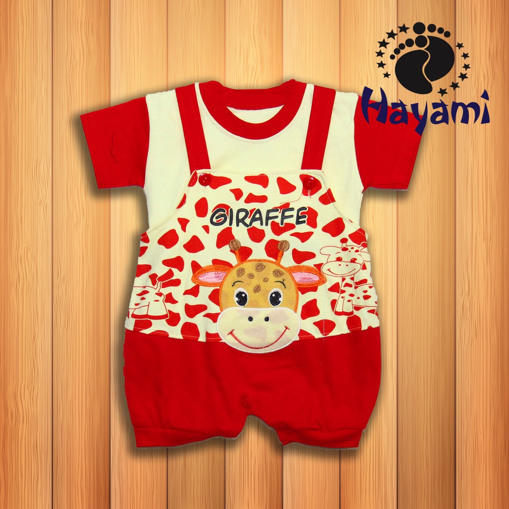 Jumper Bayi Lengan Pendek Baju Bayi Giraffe Krem Allsize 