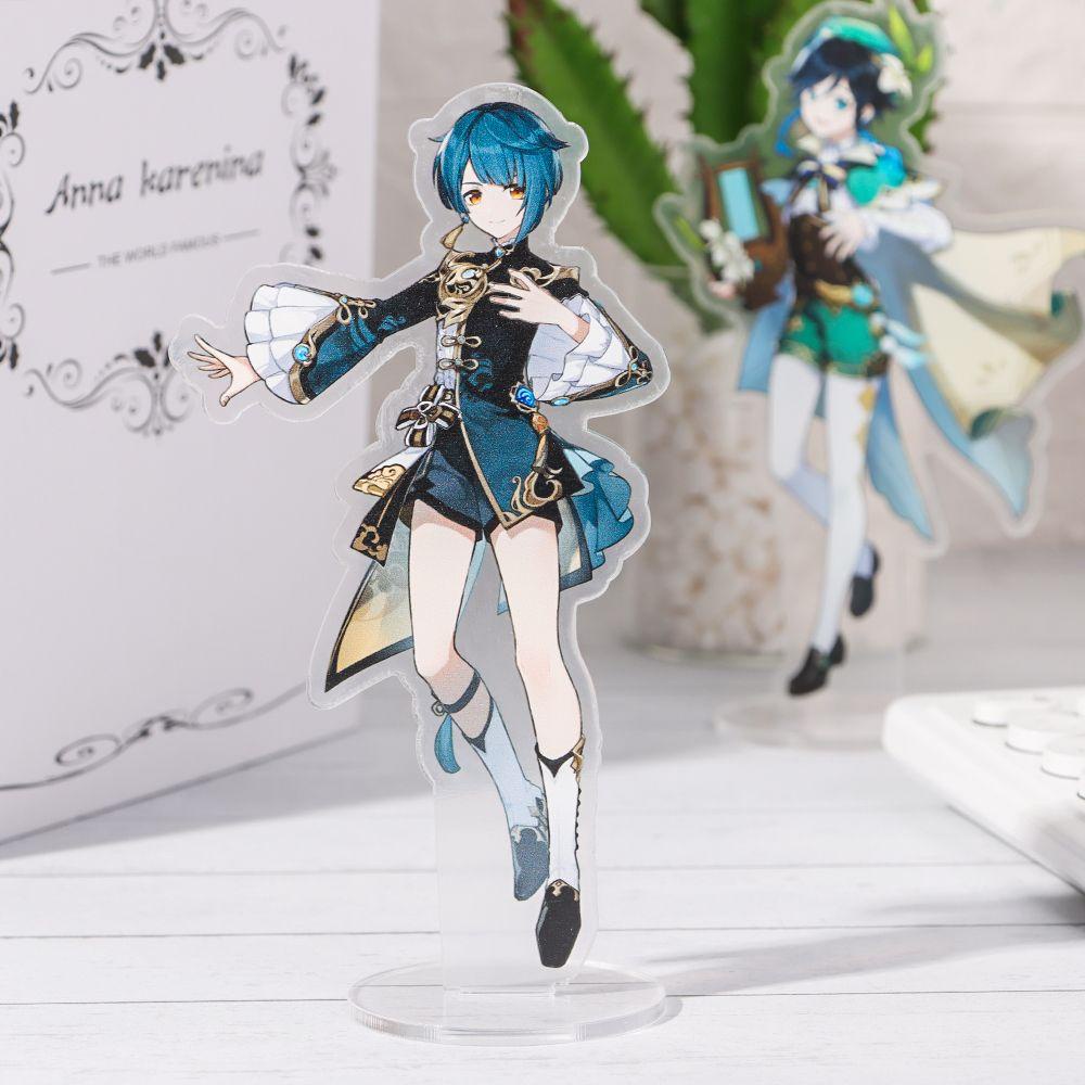 Populer Genshin Stand Model Desk Decor Akrilik Xiao Venti Anime Jepang