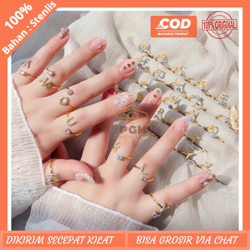 Cincin huruf Xuping/Fourfashion Cincin huruf Xuping A-Z terbaru kekinian BISA COD