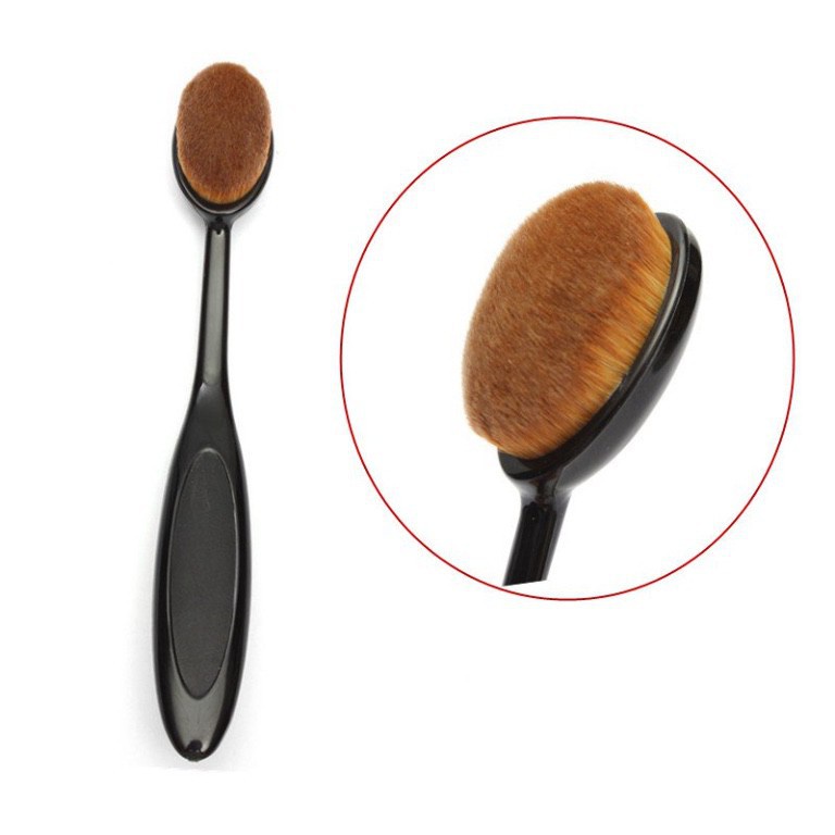 TOKO MUDA Foundation Brush Oval Make Up Gagang Hitam Mini Murah