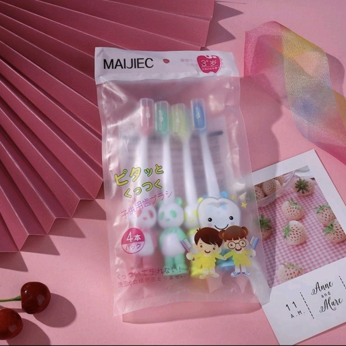 4pcs Sikat Gigi ANAK Karakter Lucu Bulu Lembut Multiwarna