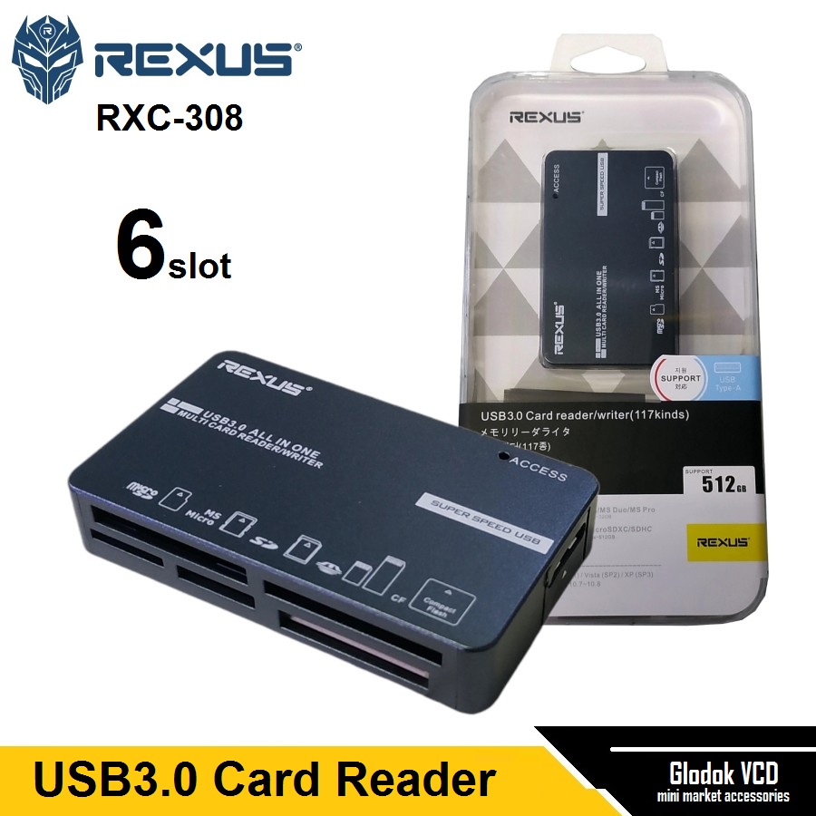 Card Reader 6 slot USB 3.0 Rexus  RXC-308