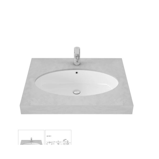 Wastafel Tanam TOTO LW 549 J Complete Set