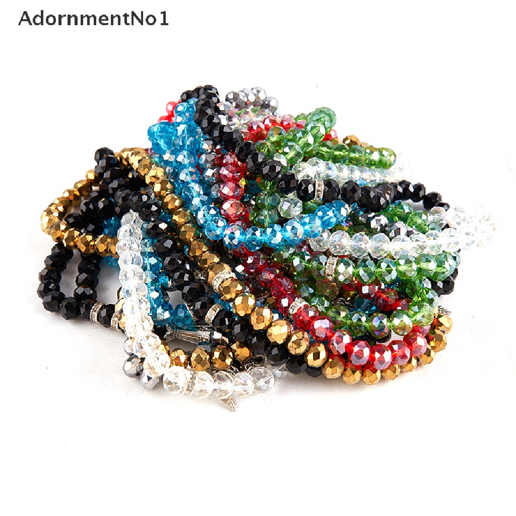 (AdornmentNo1) Gelang Tasbih Masbaha Muslim 99 Manik-Manik Kristal 8mm