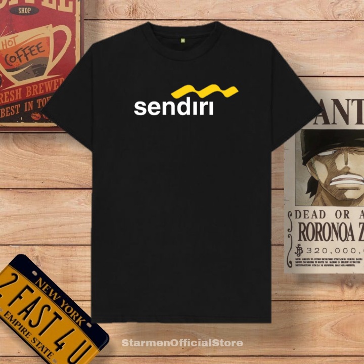 Kaos Distro Unisex SENDIRI Katun Combed 30s / sablon polyflex /polyflex premium / Pakaian Pria Wanita Atasan Cowok Cewek /kaos kekinian / kaos viral / tshirt tumbrl tee basic /SIZE M , L , XL , XXL / kaus oblong oversize kaos murah best seller ready