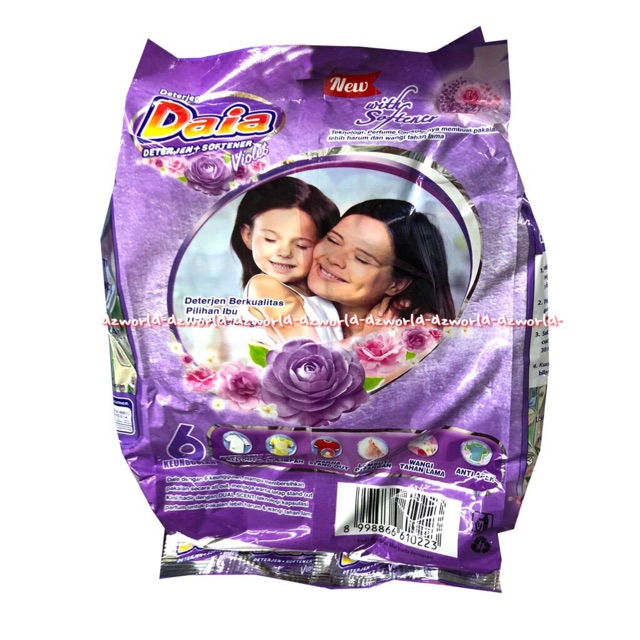 Daia Detergen Softener Violet 800gr Detergen Bubuk Deterjen Sabun Cuci Pakaian Baju Daiya