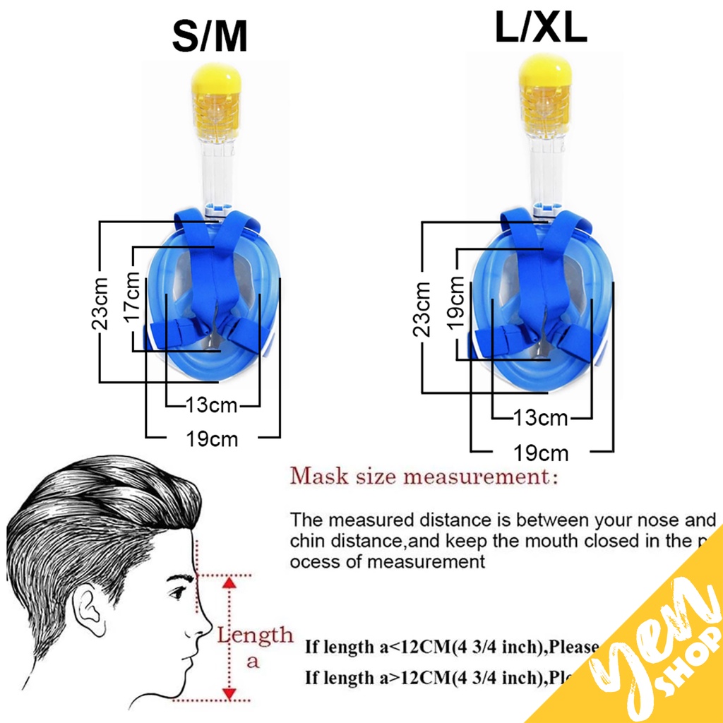 SNORKLING Masker Selam Dewasa Full Face Anti Fog Kacamata Renang Anak Remaja Alat Snorkel Perempuan dan Pria Diving Mask Murah