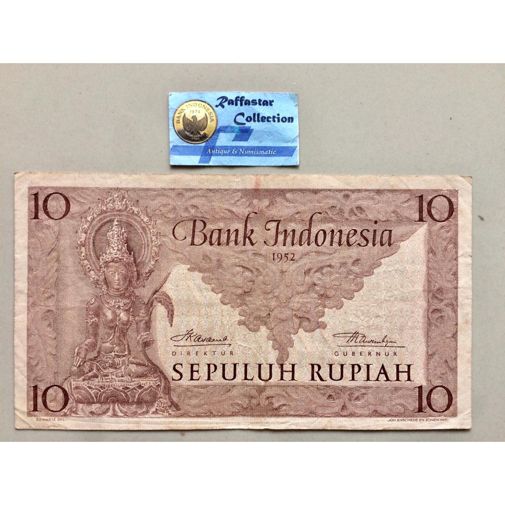 uang kuno 10 budaya 1952