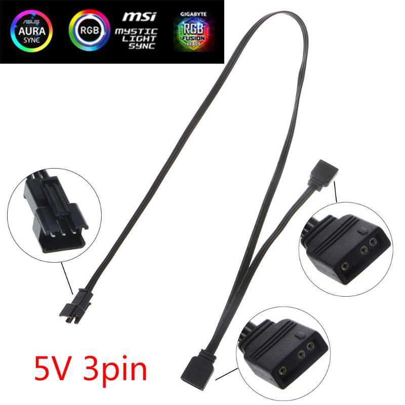 Vivi 1pc Kabel Adapter Extension Argb Control 5v 3pin Untuk Motherboard Aura As-Us / Msi