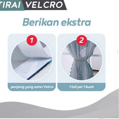 Best 9ECHS Tirai Hordeng Jendela Gorden Magic Velcro Tanpa Paku Pemasangan Gampang gorden velcro tan
