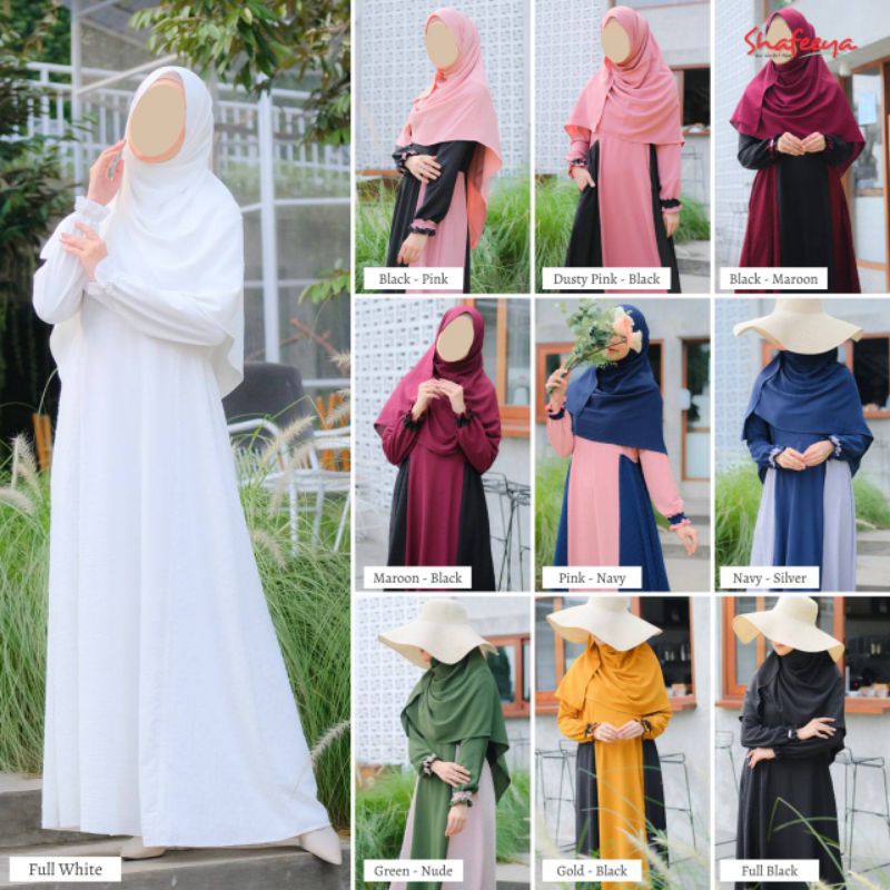 Shafeeya ASFA dress gamis putih gamis hitam