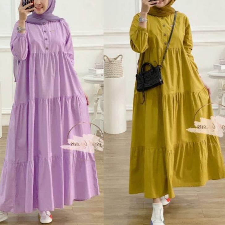 Special Price.. MIDI DRES SUSUN KATUN RAYON//CRINKLE AIRFLOW MIDI DRES