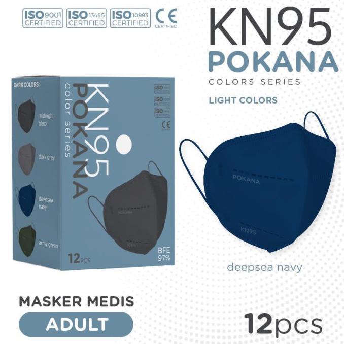 ( BISA COD ) KN95 POKANA MASK / MASKER MEDIS KN95 POKANA - Deepsea Navy TERMURAH [Kode 1|Kode 2|Kode