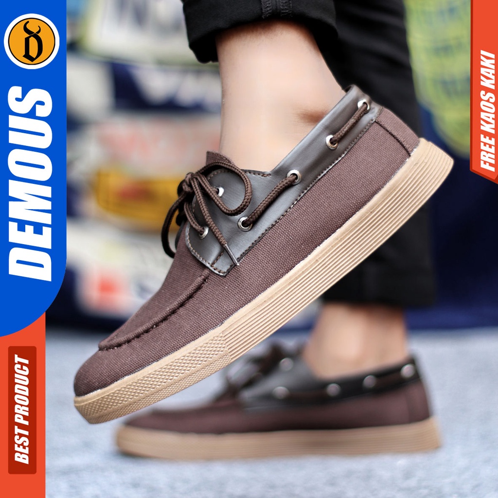 Sepatu Casual Pria Loafers Sepatu Hitam Coklat DEMOUS ZAPATO