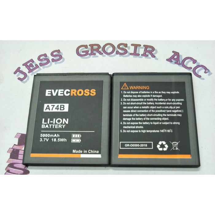 Baterai Battery Evercross Evercoss Cross A74B Elevate X Double Power - Hitam