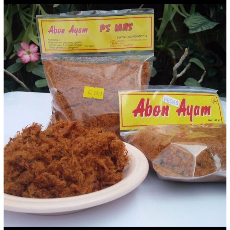 

ABON AYAM PS MAS100gr ENAK MANTAP LAUK PAUK MAKANAN KERING OLEH OLEH SOLO