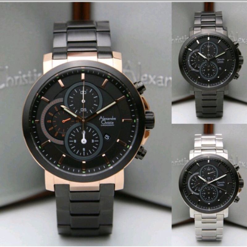 AC6350 Alexandre Christie Jam Tangan Pria Original AC 6350 Rantai