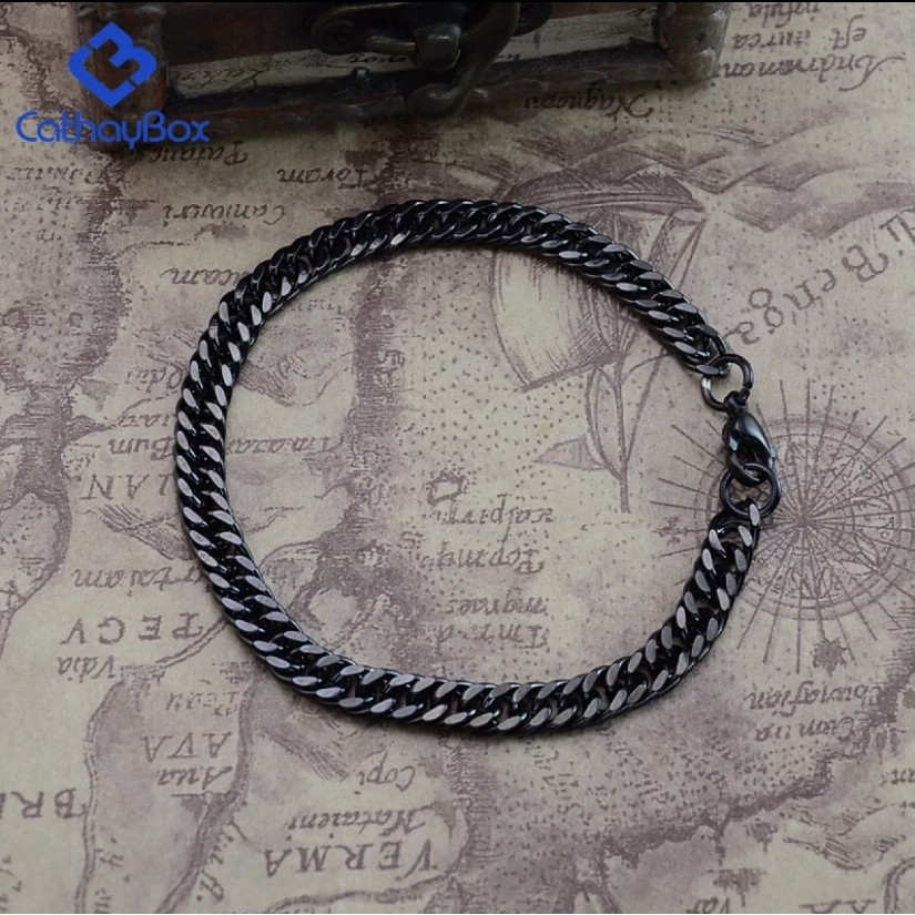 [Bayar di Tempat] Gelang Pria Rantai Titanium Asli Original Kode LM 03