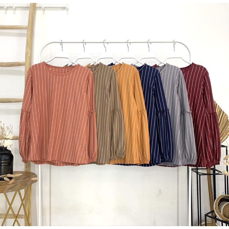 PUFFY SALUR BLOUSE (SERI LENGAN BALON SALUR KE BAWAH)