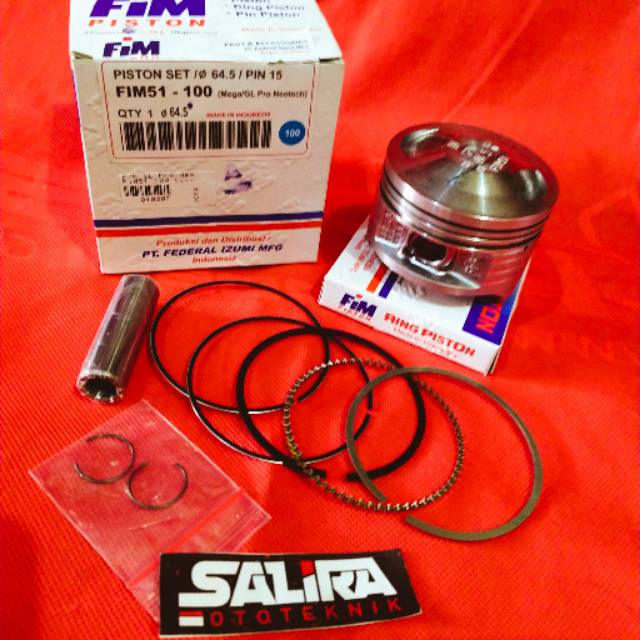 Piston Seher Seker Kit FIM Federal Izumi Pin 15 Diameter 63.5 64 64.5 65 65.5 66 FIM51 Megapro GL-2