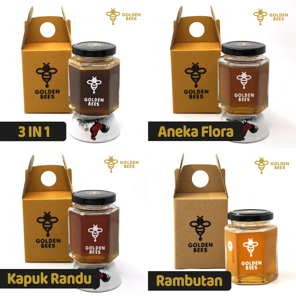 

Madu Murni GOLDEN BEES 200gr Honey 100% raw pure - [ALL VARIANT PAKAGE]