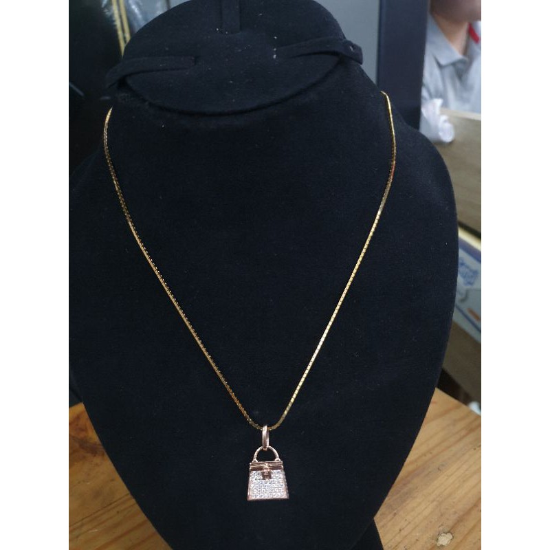 kalung nikita emas asli beroiontin tas nikita model fashion terbaru