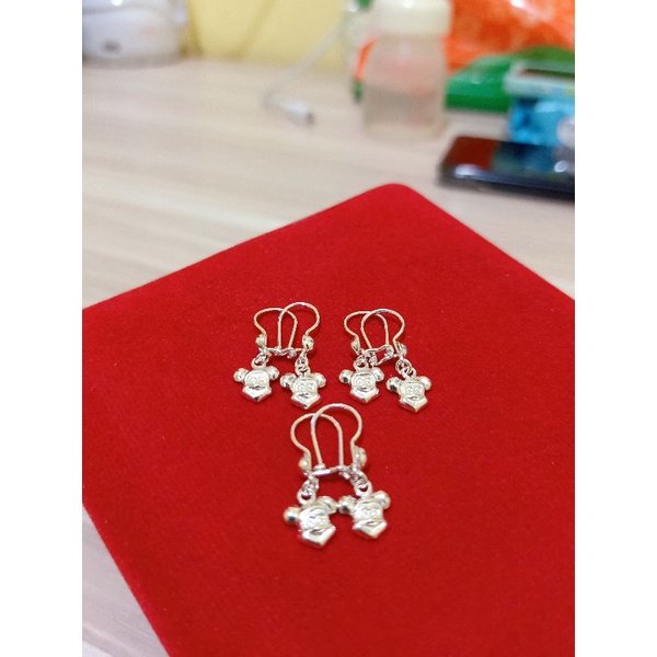 ANTING ANAK GANTUNG MICKEY PERAK 925 LAPIS MAS 24K