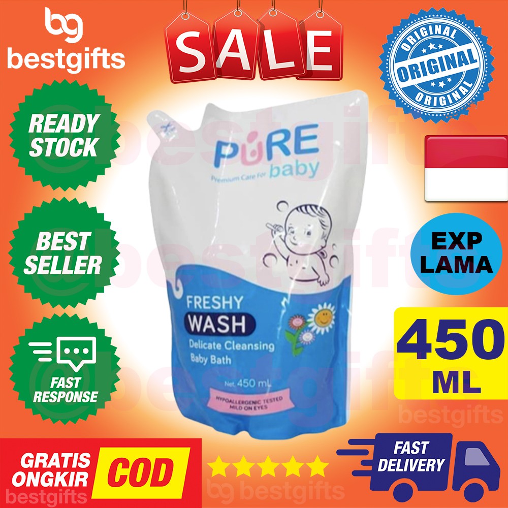 PURE BABY KIDS PUREBABY PUREKIDS WASH REFILL FRESHY 450 ML 450ML SABUN MANDI CAIR BADAN BAYI ANAK