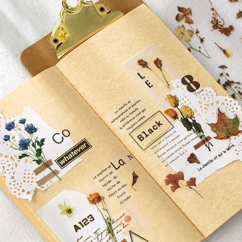 

1 Lembar Random Sticker Bunga Aster Dekorasi Scrapbook Vintage Aesthetic