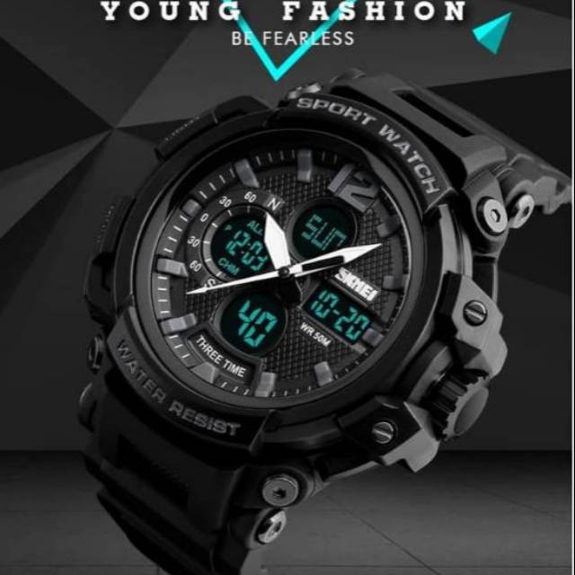 Jam Tangan Pria / SKMEI 1343 / Jam Tangan Analog Digital LED Original / SKMEI