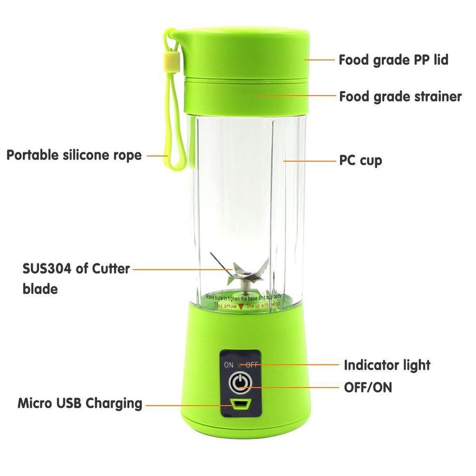 Blender Portable Shake and Go Portable Rechargeable Portabel FREE Kabel charger - Random Color