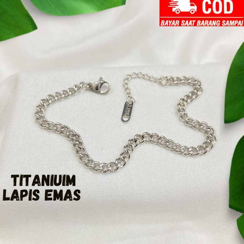 gelang rantai polos Titanium Gelang Titanium polos terlaris