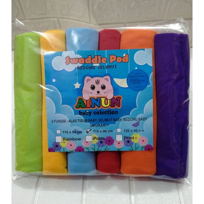 PROMO !!! 6PCS BEDONG BAYI RAINBOW AINUN BABY UK JUMBO 115x90 CM BAHAN ADEM HALUS