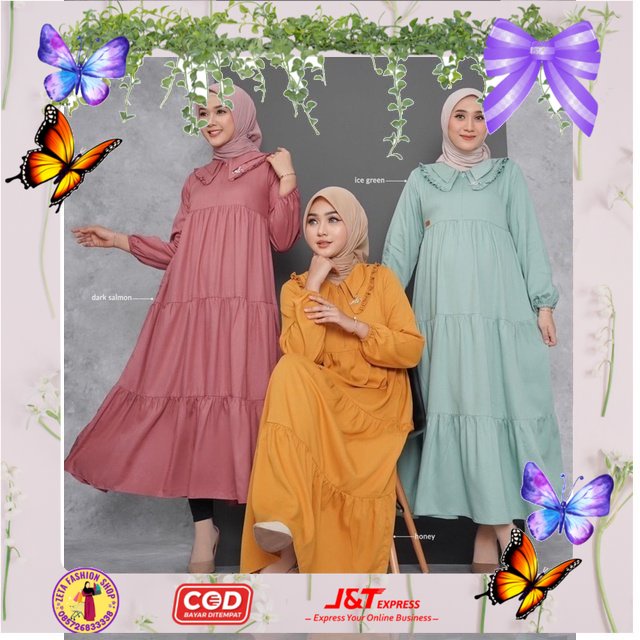 BAYAR COD SPECIAL PRICE ZOYA MIDI DRESS GAMIS MIDI RAYON POLOS BY NADHEERA LUXURY ORI | ZETAHIJAB