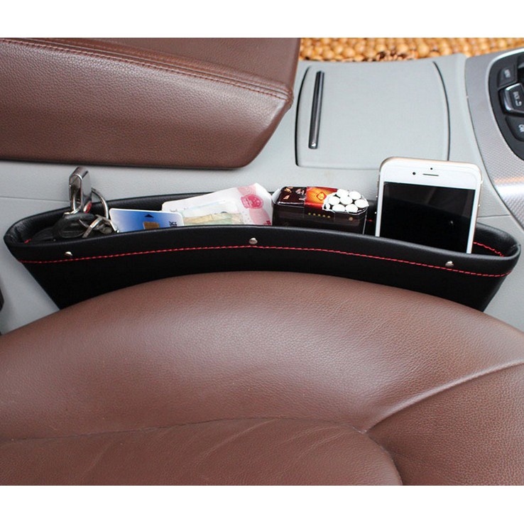 Leather Series Kulit Car Seat Organizer Premium / Rak Tas Samping Jok Mobil CATCH CADDY Premium