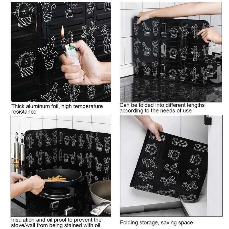 Sekat Pelindung Kompor Dapur Anti Api / Bahan Aluminium Foil Anti Panas