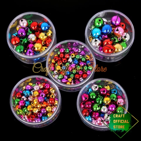 (10 Pcs) Manik Lonceng Bel Krincingan Warna Warni Lonceng Leher Kerincing