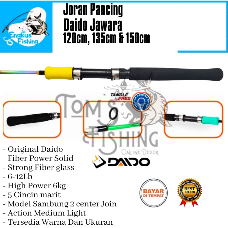 Joran Pancing Daido Jawara 120cm,135cm &amp; 150cm (Max 6kg) Fiber Solid Murah - Engkus Fishing