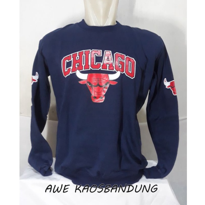 SWEATER CREWNECK ADIDAS CHICAGO BULLS NAVY PREMIUM QUALITY