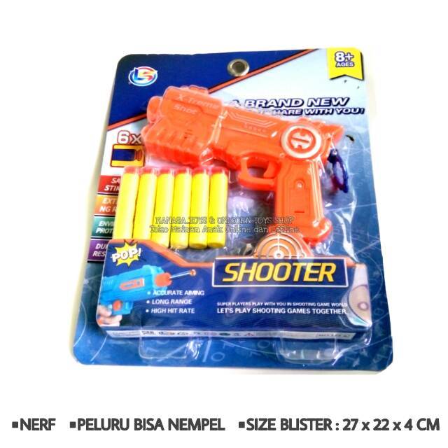 Tembak nerf atau tembak mainan atau pistol mainan tembak kaca