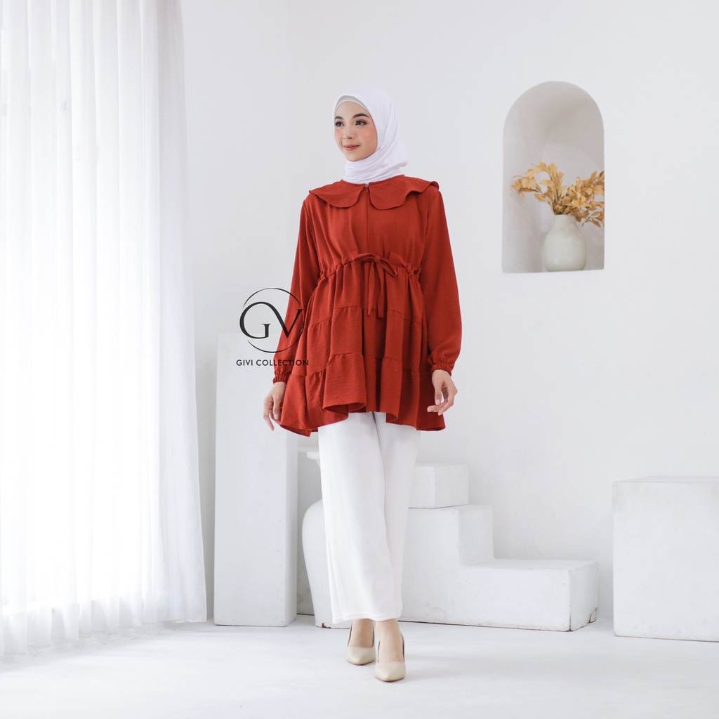 carla tunik crinkle | atasan crinkle | baju wanita terbaru