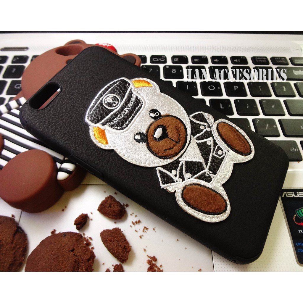 VIVO Y55 Leather SoftCase Style Motif 3D Choco Bear / Softcase Motif