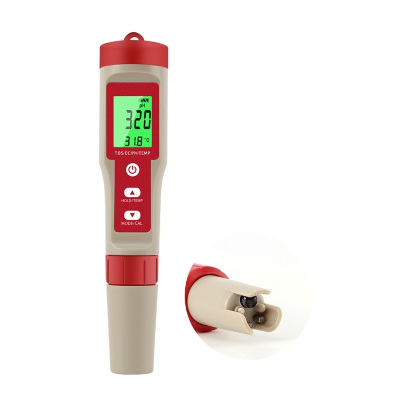 Zzz Alat Tester Kualitas Air Digital 4 in 1 PH / TDS / EC / Temperatur Dengan Backlight