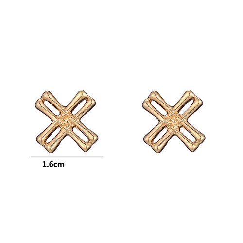 LRC Anting Tusuk Fashion Gold Metal Geometric W7410