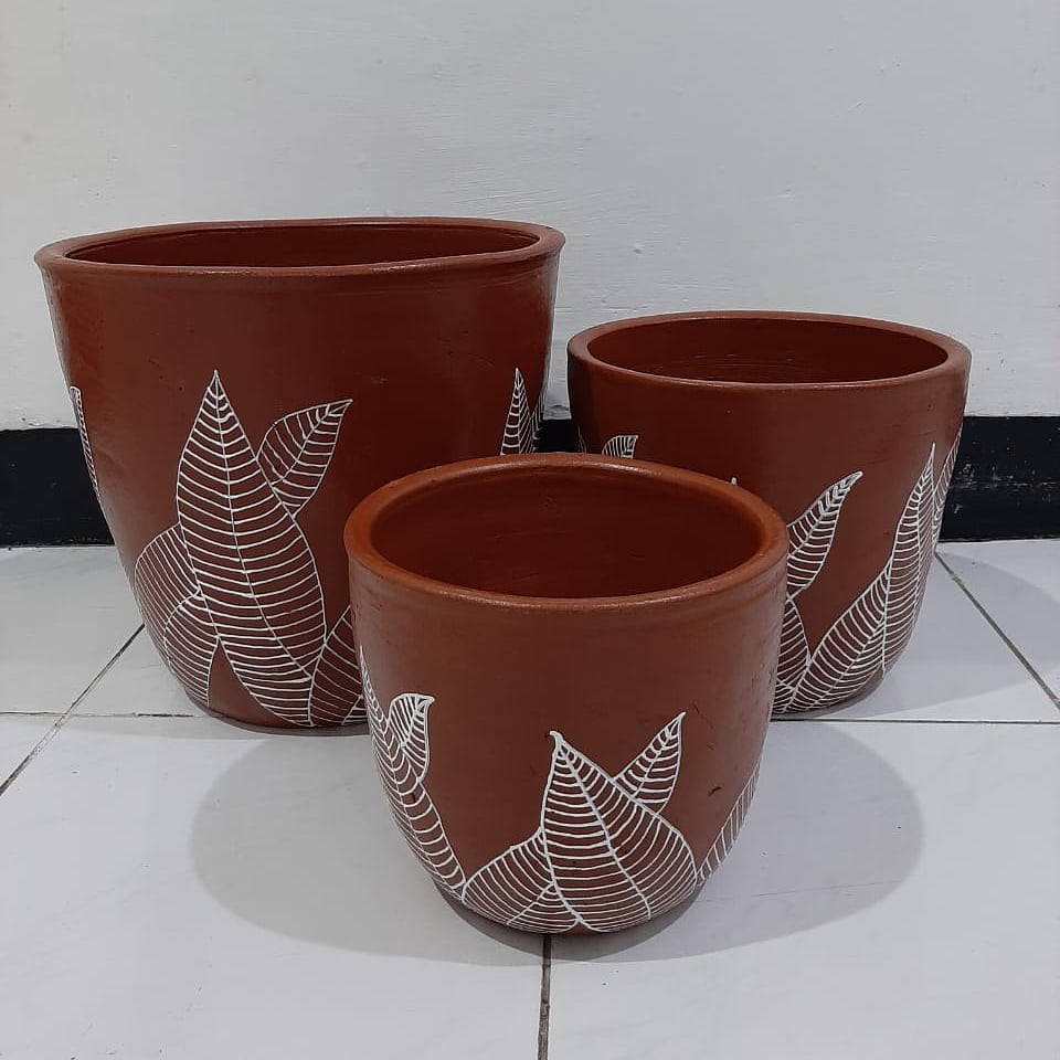 Pot Gerabah/ Pot Terakota/ Pot Tanah Liat Diameter 30cm
