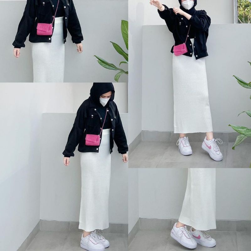 Rok Span Premium Rajut Dewasa /rok span rajut panjang / rok rajut jumbo import / rok rajut panjang j