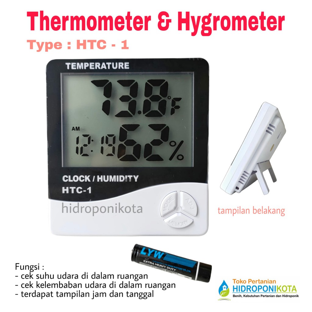 Thermohygro type HTC 1 (indoor) - thermometer, hygrometer &amp; clock - termometer