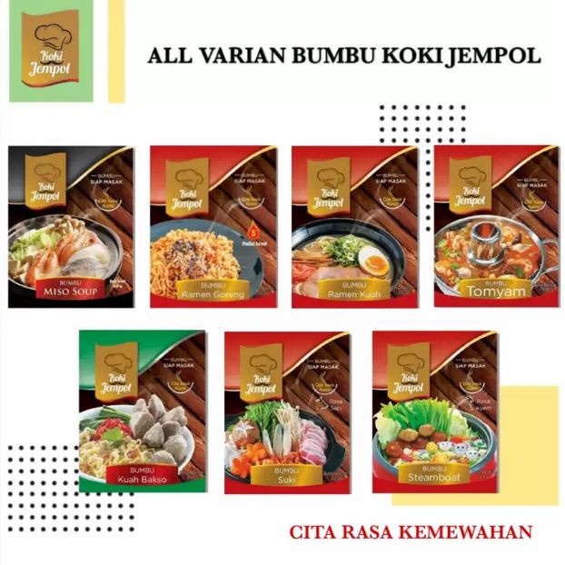 

Koki Jempol Bumbu Tomyam / Suki / Steamboat / Ramen Kuah Goreng / Miso Soup / Laksa / Bakso Kuah / non MSG Halal Promooo